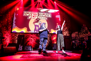 Chris Cubas and Jackie Venson hosting the AMAs. Photo by Nicole Berlin Photography.